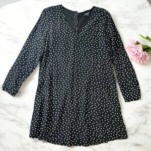 Madewell black silk star scatter dress